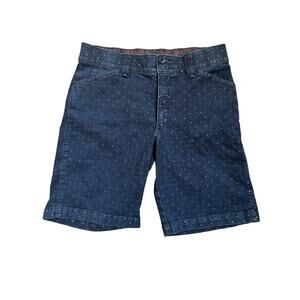 Lee Comfort Waistband Denim Bermuda Shorts with Understated White Polka Dots M